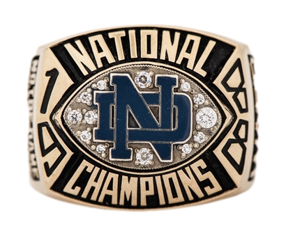 1988 Notre Dame Fighting Irish NCAA Football National Championship Ring With Original Presentation Box